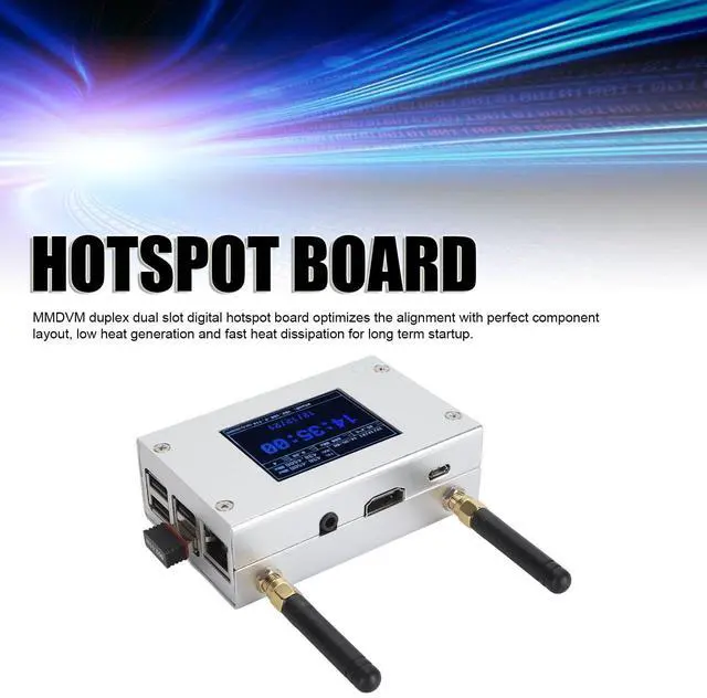 Alt view image 2 of 5 - MMDVM Duplex Hotspot Board, Multi Mode Digital Voice Modem Support C4FM DMR DSTAR P25 Slot 1 + Slot 2, Built in 8G TF Card, USB Port, with Aluminum Case and Color Display