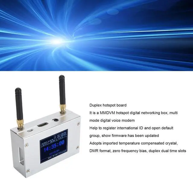 Alt view image 3 of 5 - MMDVM Duplex Hotspot Board, Multi Mode Digital Voice Modem Support C4FM DMR DSTAR P25 Slot 1 + Slot 2, Built in 8G TF Card, USB Port, with Aluminum Case and Color Display