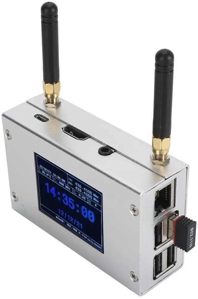 Alt view image 5 of 5 - MMDVM Duplex Hotspot Board, Multi Mode Digital Voice Modem Support C4FM DMR DSTAR P25 Slot 1 + Slot 2, Built in 8G TF Card, USB Port, with Aluminum Case and Color Display