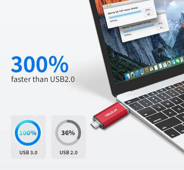 Alt view image 2 of 5 - Thkailar 5 Pack 64GB USB C Flash Drive OTG High Speed for Store Data-USB 3.0 Thumb Drive C Jump Drive-Compatible with Samsung,Mac Pro,Laptops,Tablets,PC(Red)