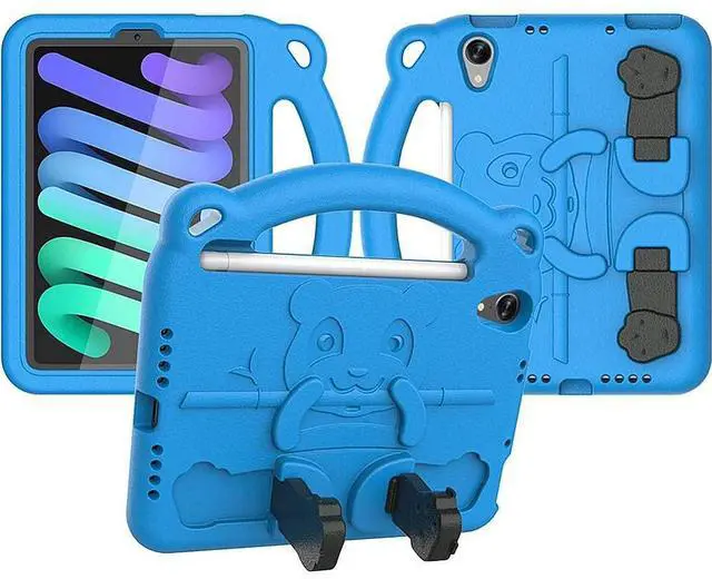 Alt view image 4 of 5 - Sahara - Teddy Bear KidProof Case for iPad Mini (A17 Pro) and iPad Mini (6th Generation 2021), Blue, (TB00059)