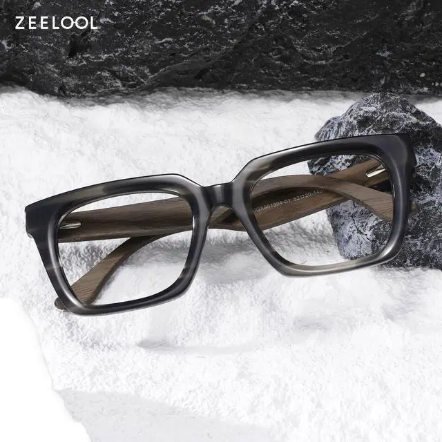 Alt view image 2 of 5 - Zeelool Blue Light Glasses for Men Chic Square Eyeglasses with Spring Hinges Bluelight Blocking Eyewear Glasses JGX951394-01B