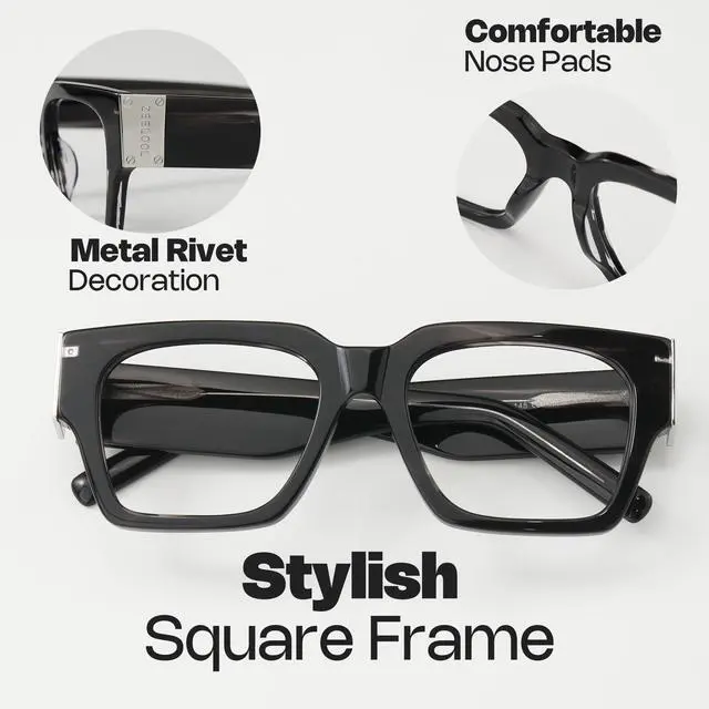 Alt view image 5 of 5 - Zeelool Retro Square Blue Light Blocking Glasses for Men Computer glasses Dedee ZJGX535555-04 Tortoise