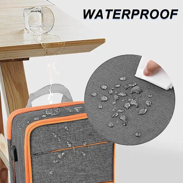 Alt view image 4 of 5 - ZINZ Slim & Expandable Laptop Backpack Water Resistant Travel Backpack Compatible with MacBook Air/Pro 13-14 inch XPS 13 Surface 13.5" and Most 13-14 inch NoteBooks,G01OG01