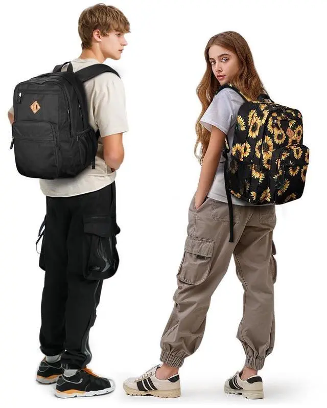 Alt view image 2 of 5 - ZORFIN 26L Backpack for School, College, and Travel: Water Resistant Bookbag with 8 Compartments - Tangerine