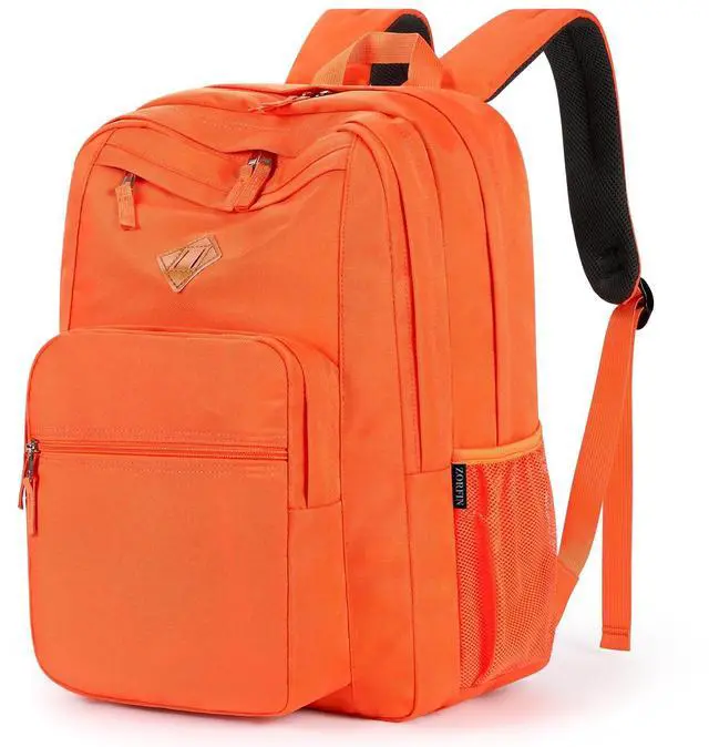 Main image of ZORFIN 26L Backpack for School, College, and Travel: Water Resistant Bookbag with 8 Compartments - Tangerine
