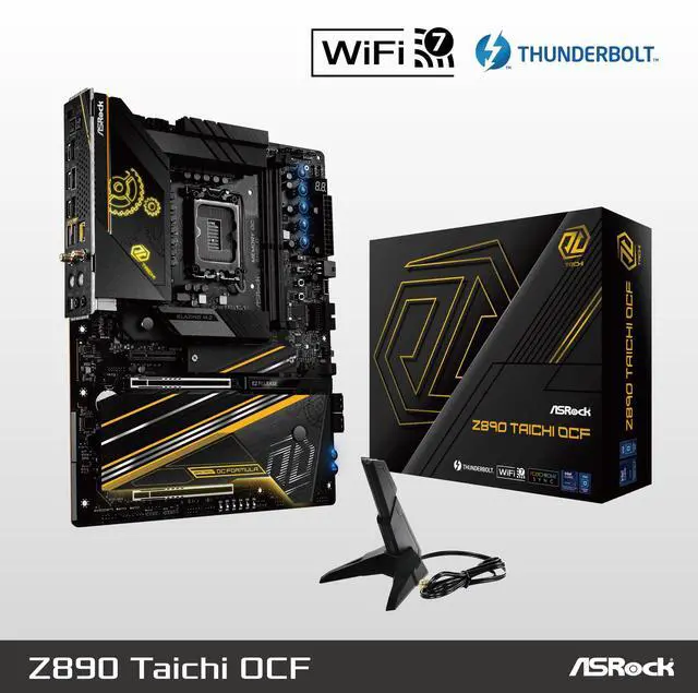 Alt view image 3 of 5 - ASRock Z890 Taichi OCF Intel Core Ultra LGA1851 RL-ILM ATX Motherboard DDR5 10133 MHz 128 GB WiFi 7 Thunderbolt