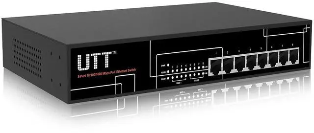 Alt view image 3 of 3 - UTT ER520 4 WAN Port VPN Router + 10 Ports Gigabit PoE Switch