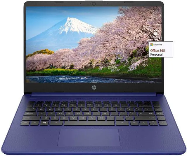 Main image of HP 14in Thin Light Laptop, Intel 2-Core CPU, 8GB RAM, 192GB Storage(64GB eMMC 128GB Micro SD),1Yr Office w/Accessories(Blue)