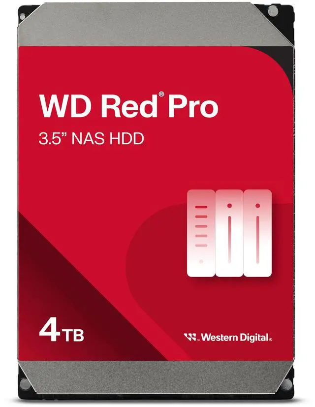 Main image of Western Digital 4TB WD Red Pro NAS Internal Hard Drive HDD - 7200 RPM, SATA 6 Gb/s, CMR, 256 MB Cache, 3.5" - WD4005FFBX