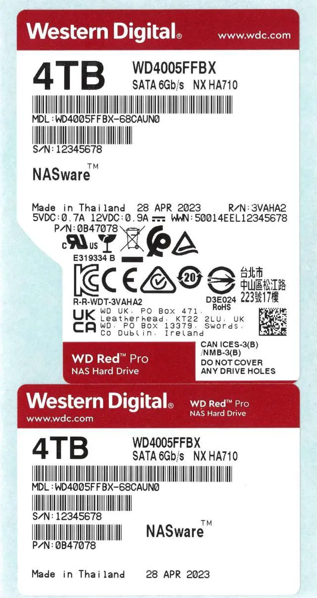 Alt view image 3 of 5 - Western Digital 4TB WD Red Pro NAS Internal Hard Drive HDD - 7200 RPM, SATA 6 Gb/s, CMR, 256 MB Cache, 3.5" - WD4005FFBX