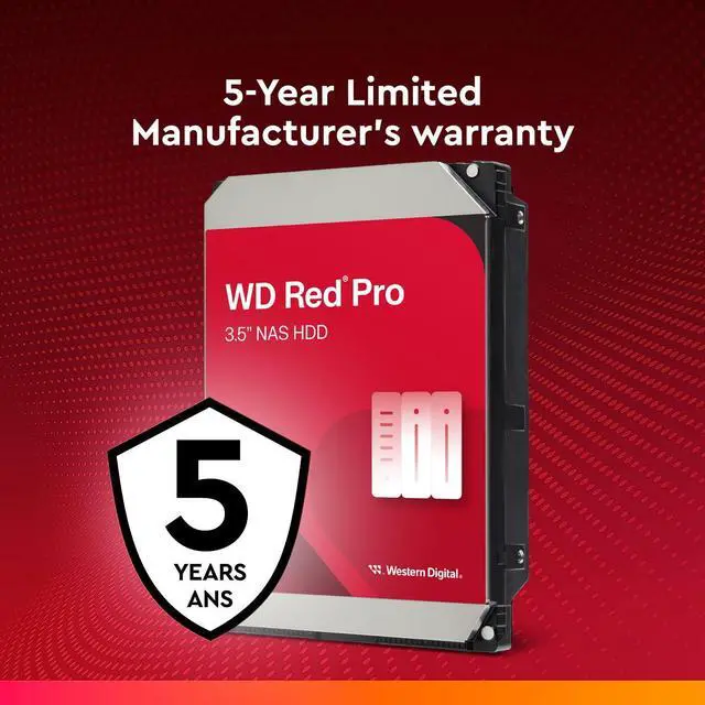 Alt view image 5 of 5 - Western Digital 4TB WD Red Pro NAS Internal Hard Drive HDD - 7200 RPM, SATA 6 Gb/s, CMR, 256 MB Cache, 3.5" - WD4005FFBX