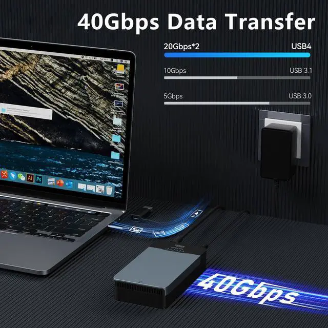 Alt view image 3 of 5 - M.2 NVMe Cloner NVMe Enclosure with Cooling Fan, Upgraded 2 in 1 40Gbps NVMe M.2 Duplicator Dual-Bay Offline Clone Tool-Free Adapter Reader NVMe M.2 SSD Enclosure for NVMe PCIe 2230/2242/2260/2280