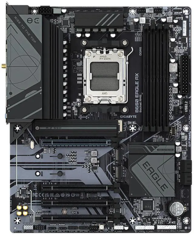 Alt view image 2 of 5 - GIGABYTE B650 Eagle AX AM5 LGA 1718 AMD B650 ATX, DDR5 Triple M.2, PCIe 5.0, USB 3.2 Gen2x2 Type-C, AMD Wi-Fi 6E, Realtek GbE LAN