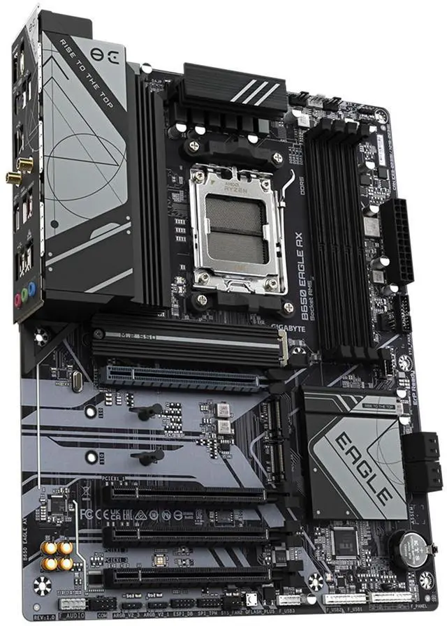 Alt view image 3 of 5 - GIGABYTE B650 Eagle AX AM5 LGA 1718 AMD B650 ATX, DDR5 Triple M.2, PCIe 5.0, USB 3.2 Gen2x2 Type-C, AMD Wi-Fi 6E, Realtek GbE LAN