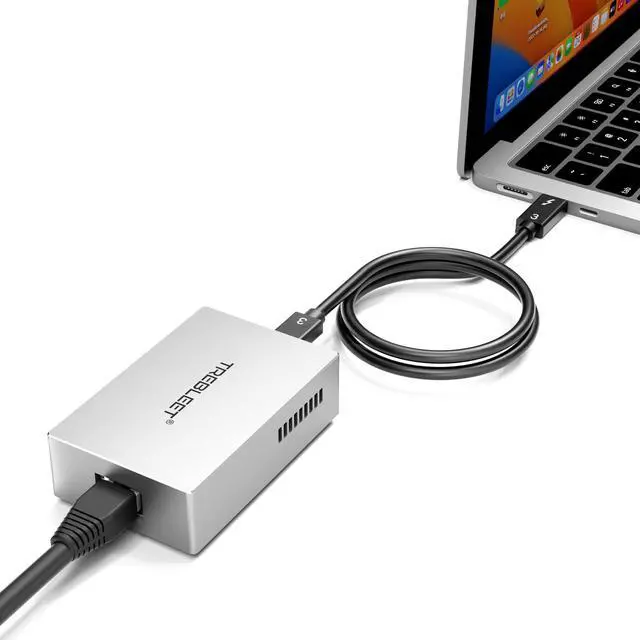 Main image of USB4 10GbE Ethernet Adapter, Compatible with Thunderbolt 4 and Thunderbolt 5, Built-in Silent Cooling Fan, 10GB high-Speed Network Connection Supports NAS, Windows, and Mac