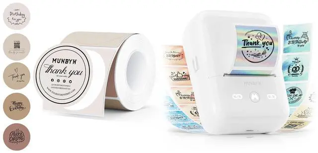 Main image of MUNBYN 2 Inch Circle Thermal Sticker Labels FM226 Label Maker
