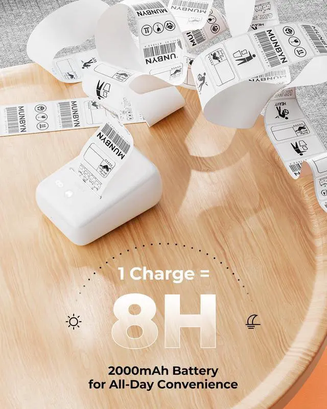 Alt view image 3 of 5 - MUNBYN 2 Inch Circle Thermal Sticker Labels FM226 Label Maker