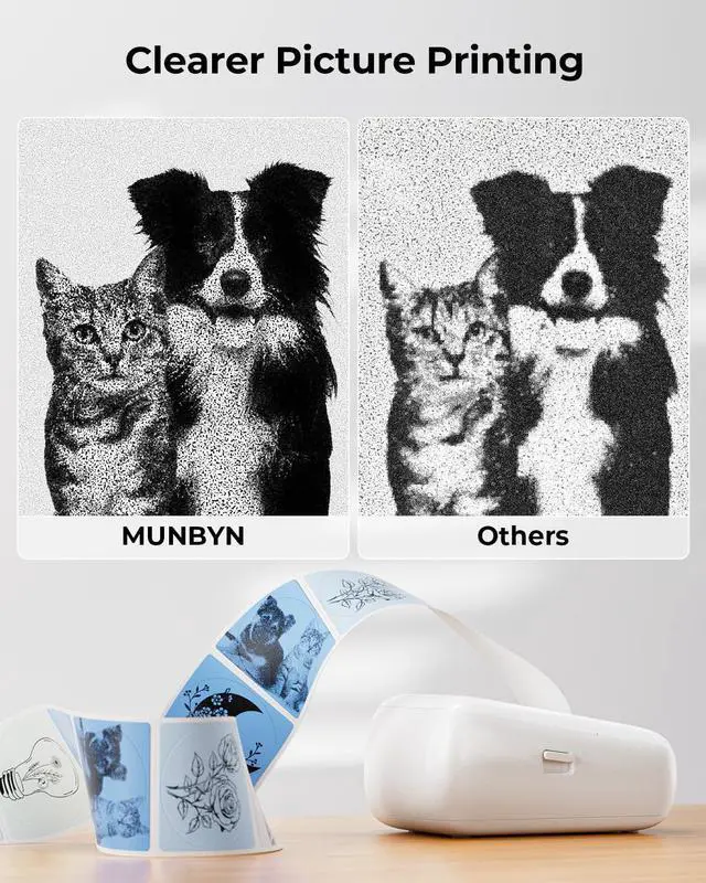 Alt view image 4 of 5 - MUNBYN 2 Inch Circle Thermal Sticker Labels FM226 Label Maker