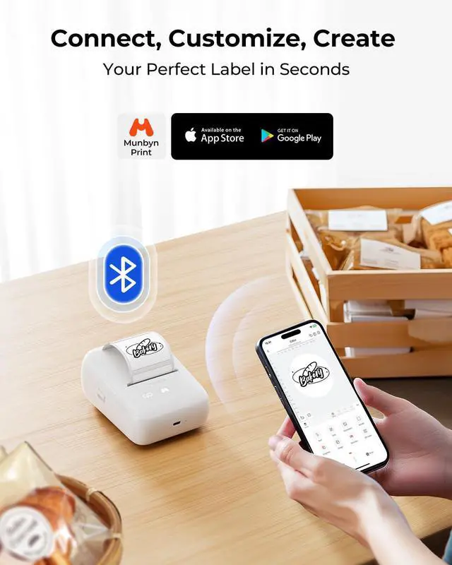 Alt view image 2 of 5 - MUNBYN 2 Inch Circle Thermal Sticker Labels FM226 Label Maker