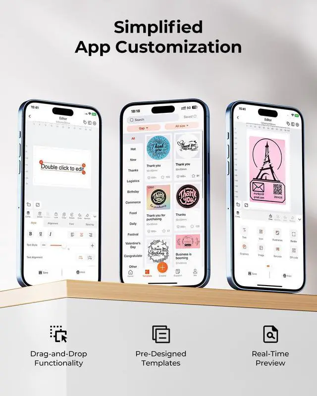 Alt view image 5 of 5 - MUNBYN 2 Inch Circle Thermal Sticker Labels FM226 Label Maker