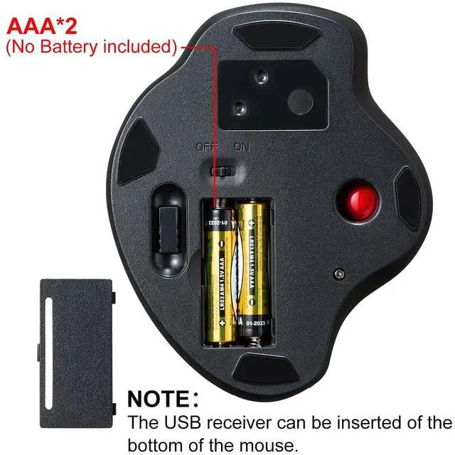 Alt view image 4 of 5 - SANWA 2.4G Wireless Ergonomic Trackball Mouse and 3-Device Bluetooth Keyboard with Touchpad, Silent Buttons Roller Mouse, 600-1600 DPI, Rechargeable Touchpad, Compatible with Mac, Laptop, PC, Windows,