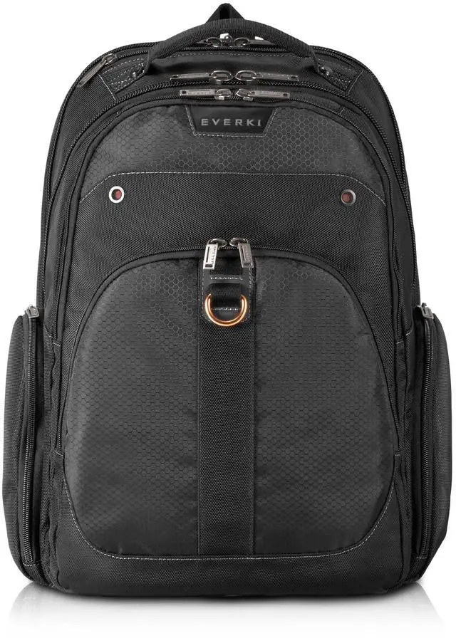 Alt view image 2 of 5 - Everki Atlas Business Laptop Backpack (EKP121) with Orange Accessory Pouch & Rain Cover - Men's Backpack with 13"-17.3" Compartment, 32L Capacity - Travel-Friendly Backpack, Pouch & Cover Bundle