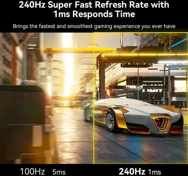 Alt view image 2 of 5 - SANSUI 32 Inch Curved 240Hz Gaming Monitor High Refresh Rate, FHD 1080P Gaming PC Monitor HDMI 2.1x2, DP 1.4x2, Curved 1500R, 1ms(OD), HDR, VESA Compatible (ES-G32C3F One DP Cable Included)