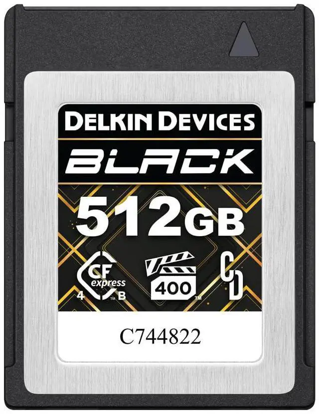 Main image of Delkin Devices Black 512GB CFexpress(tm) Type B 4.0 VPG400 Memory Card - High-Speed Performance for Professional Photography & Videography (512GB)
