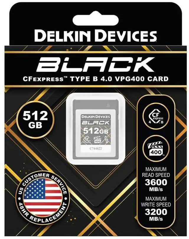 Alt view image 2 of 4 - Delkin Devices Black 512GB CFexpress(tm) Type B 4.0 VPG400 Memory Card - High-Speed Performance for Professional Photography & Videography (512GB)