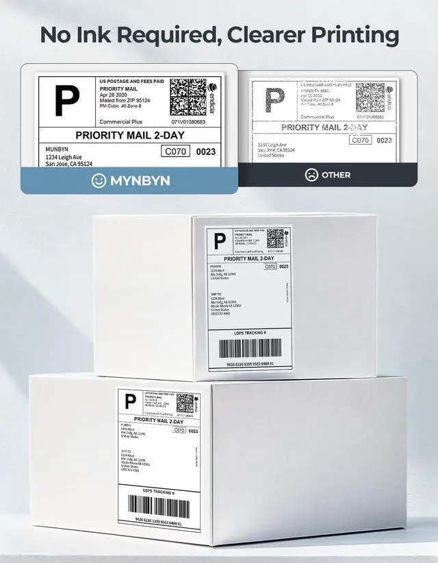 Alt view image 3 of 5 - MUNBYN Bluetooth Thermal Label Printer, 4x6 Shipping Label Printer for Shipping Packages, Compatible with iOS, Android, PC, Mac, Chrome OS, Etsy, Ebay, Shopify, , USPS and More