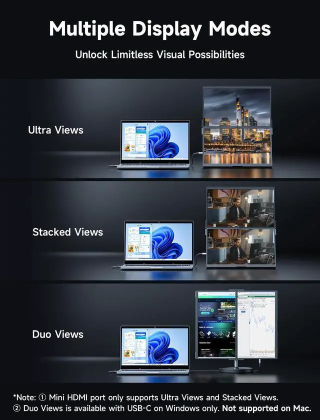 Alt view image 4 of 5 - JSAUX FlipGo Lite 15.6'' Portable Monitor with Bag