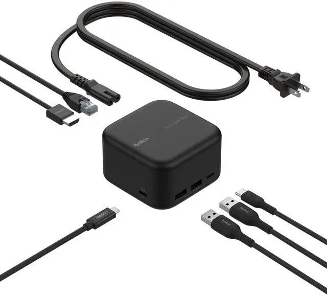 Main image of Belkin Connect USB-C 6-in-1 Core GaN Dock 130W, Multiport Docking Station w/ 96W PD to Peripherals, USB-C, USB-A, Gigabit Ethernet, & HDMI 4K Ports for Gaming, MacBook Pro, PC Laptops, & Chromebook