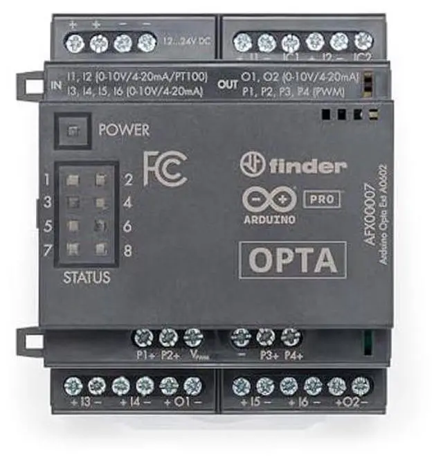 Alt view image 2 of 5 - Arduino Pro Opta EXT A0602 [AFX00007] - Analog Expansion Module for Micro PLC | 6 Programmable Inputs, 2 Outputs, 4 PWM Channels | IoT & Automation Ready | Arduino Cloud & PLC IDE Compatible