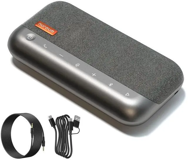 Main image of NUROUM A45 Conference Speaker and Microphone, 6 AI Noise Cancelling Mics, 360deg 16ft Voice Pickup, Daisy Chain, Bluetooth/USB Speakerphone for Computer, Compatible with Zoom/Teams/Google Meet