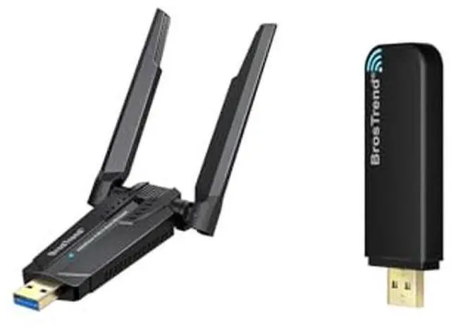 Main image of BrosTrend AXE5400 WiFi 6E USB Adapter, Tri-Band Long Range USB WiFi Adapter for Desktop PC Laptop 6GHz for Windows 11/10 + AC1200 Linux Compatible WiFi USB Dual Band for Ubuntu Mint Debian Mate etc.