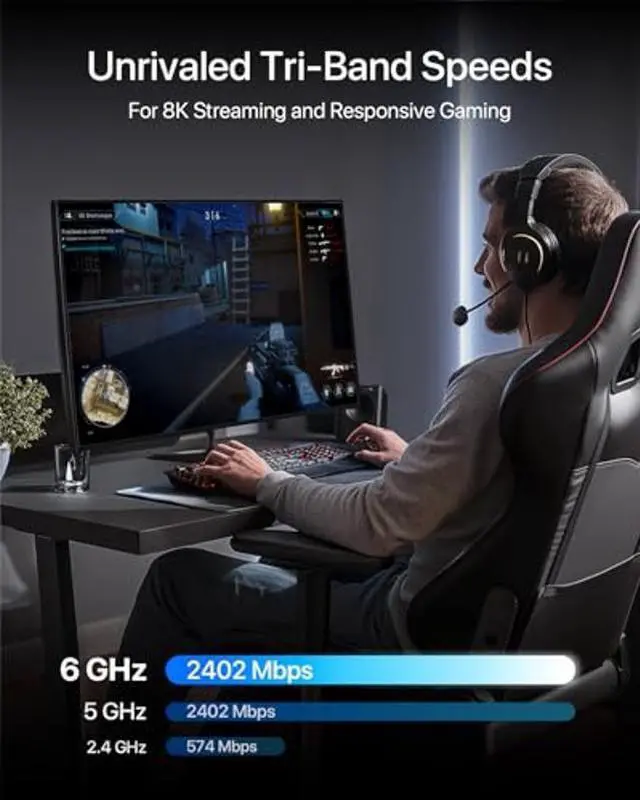 Alt view image 3 of 5 - BrosTrend AXE5400 WiFi 6E USB Adapter, Tri-Band Long Range USB WiFi Adapter for Desktop PC Laptop 6GHz for Windows 11/10 + AC1200 Linux Compatible WiFi USB Dual Band for Ubuntu Mint Debian Mate etc.
