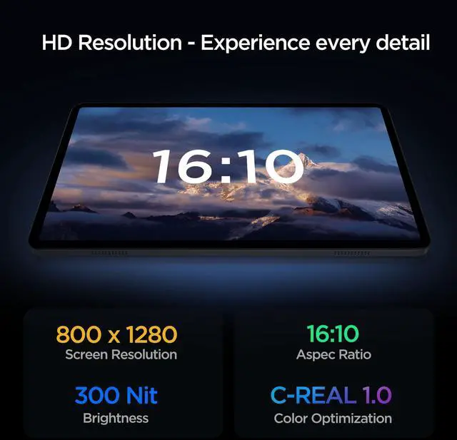 Alt view image 3 of 5 - Android Tablet, 10.1 inch Android 14 Tablet, Octa-core CPU, 2 Years Protection, RAM 12GB, ROM 64GB (Up to 2 TB), 800x1280 Resolution, WiFi 6 & Bluetooth 5.4, Dual Speakers, 5MP+8MP, 6000mAh, Black