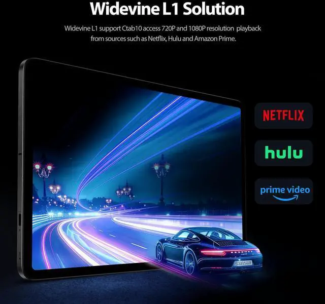 Alt view image 4 of 5 - Android Tablet, 10.1 inch Android 14 Tablet, Octa-core CPU, 2 Years Protection, RAM 12GB, ROM 64GB (Up to 2 TB), 800x1280 Resolution, WiFi 6 & Bluetooth 5.4, Dual Speakers, 5MP+8MP, 6000mAh, Black