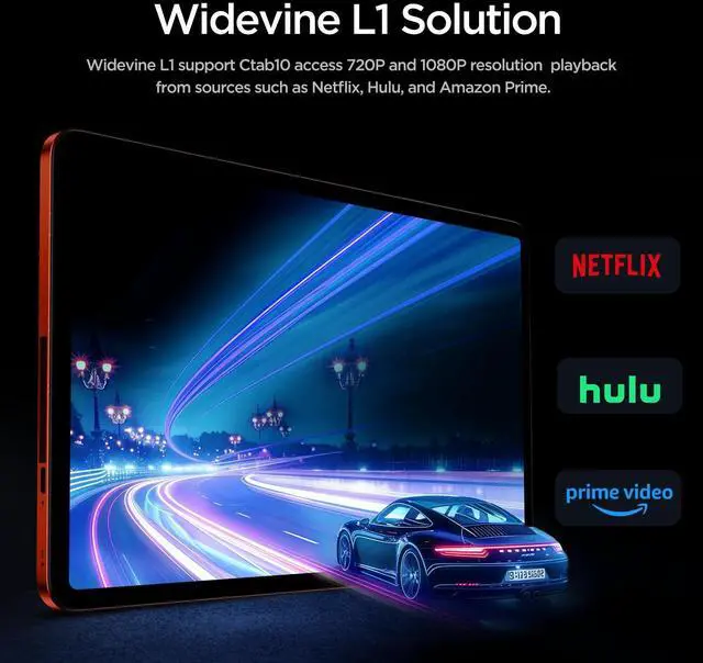 Alt view image 4 of 5 - Android Tablet, 10.1 inch Android 14 Tablet, Octa-core Processor, RAM 12GB, ROM 128GB (Up to 2 TB), 800 x 1280 Resolution, WiFi 6 & Bluetooth 5.4, Dual Cameras, Dual Speakers, 6000mAh Battery, Orange