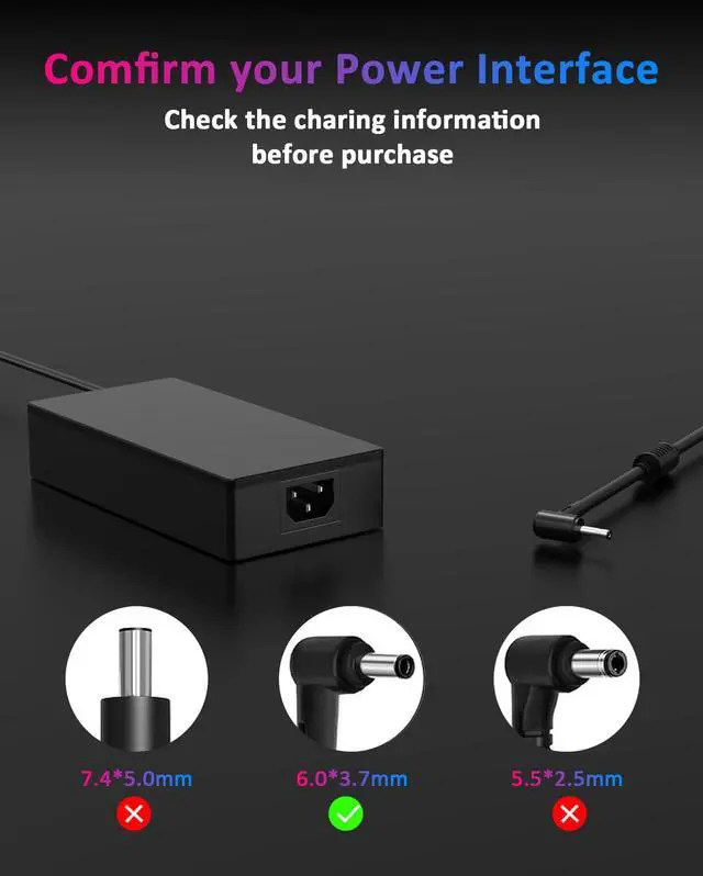 Alt view image 3 of 5 - 200W Gaming Laptop Charger ADP-200JB D for Asus Rog Zephyrus G15 2021 GA503QM GA503QS GA503 ROG Strix G15 G17 G513 G513QE G713 TUF Gaming A15 A17 F17 TUF Dash F15 FX516PR Power Adapter