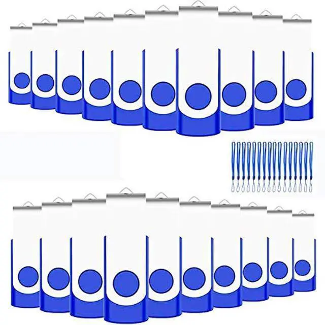 Main image of 8GB USB Bulk Flash Drives 100 Pack, EASTBULL USB 2.0 Flash Drive Bulk Thumb Drive Pack Memory Stick Swivel Pen Drives (Blue)