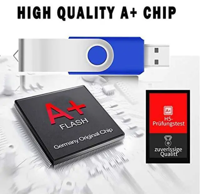 Alt view image 4 of 5 - 8GB USB Bulk Flash Drives 100 Pack, EASTBULL USB 2.0 Flash Drive Bulk Thumb Drive Pack Memory Stick Swivel Pen Drives (Blue)