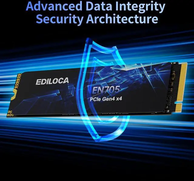 Alt view image 4 of 5 - Ediloca EN705 SSD 1TB PCIe Gen4, NVMe M.2 2280, 3D NAND TLC, Up to 5000MB/s, Internal Solid State Drive, Dynamic SLC Cache, Compatible with PS5, Laptops and PC Desktops
