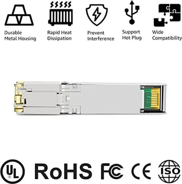 Alt view image 4 of 5 - OPSTRAN 10GBASE-T SFP+ RJ45 Copper Transceiver Module Compatible with Dell SFP-10G-T80 Dell Force10 GP-10GSFP-T80 10G SFP+ 80m Cat6a/7