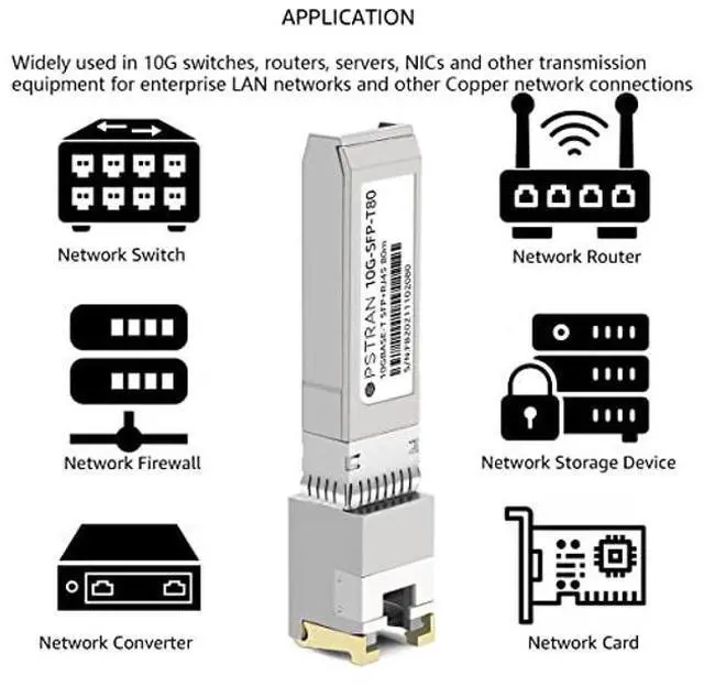 Alt view image 5 of 5 - OPSTRAN 10GBASE-T SFP+ RJ45 Copper Transceiver Module Compatible with Dell SFP-10G-T80 Dell Force10 GP-10GSFP-T80 10G SFP+ 80m Cat6a/7