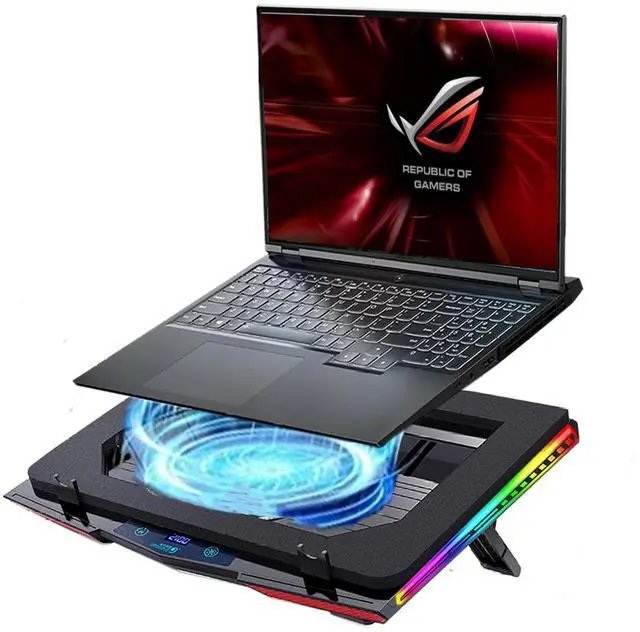 Main image of Cooling Pad for Asus ROG M16 M15 Zephyrus Strix G16 G14 G15 G17 TUF Series Gaming Laptop,It is a Heat Dissipation Monster with Powerful Turbo Fan Can Fast Cooling,RGB Light Mode