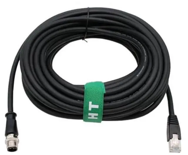 Main image of HangTon Network Ethernet Cable for Keyence IV2 Sick Sensor Camera Barcode Reader, M12 D Code 4 Pin to RJ45 Cat6 PC PLC 20m