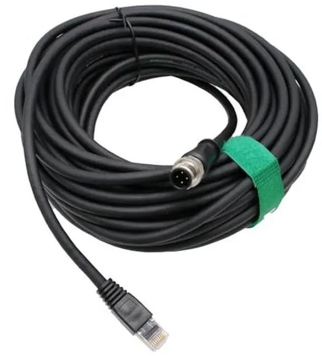 Alt view image 2 of 5 - HangTon Network Ethernet Cable for Keyence IV2 Sick Sensor Camera Barcode Reader, M12 D Code 4 Pin to RJ45 Cat6 PC PLC 20m