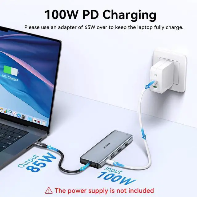 Alt view image 5 of 5 - USB C Docking Station Dual Monitor,Laptop Docking Station 3 Monitors,MOKiN 12 in1 USB C Dock Hub Multiport Adapter with 4K HDMI+DisplayPort+VGA,100W PD,4 USB Ports,Ethernet,SD,Audio for Dell/HP/Lenovo